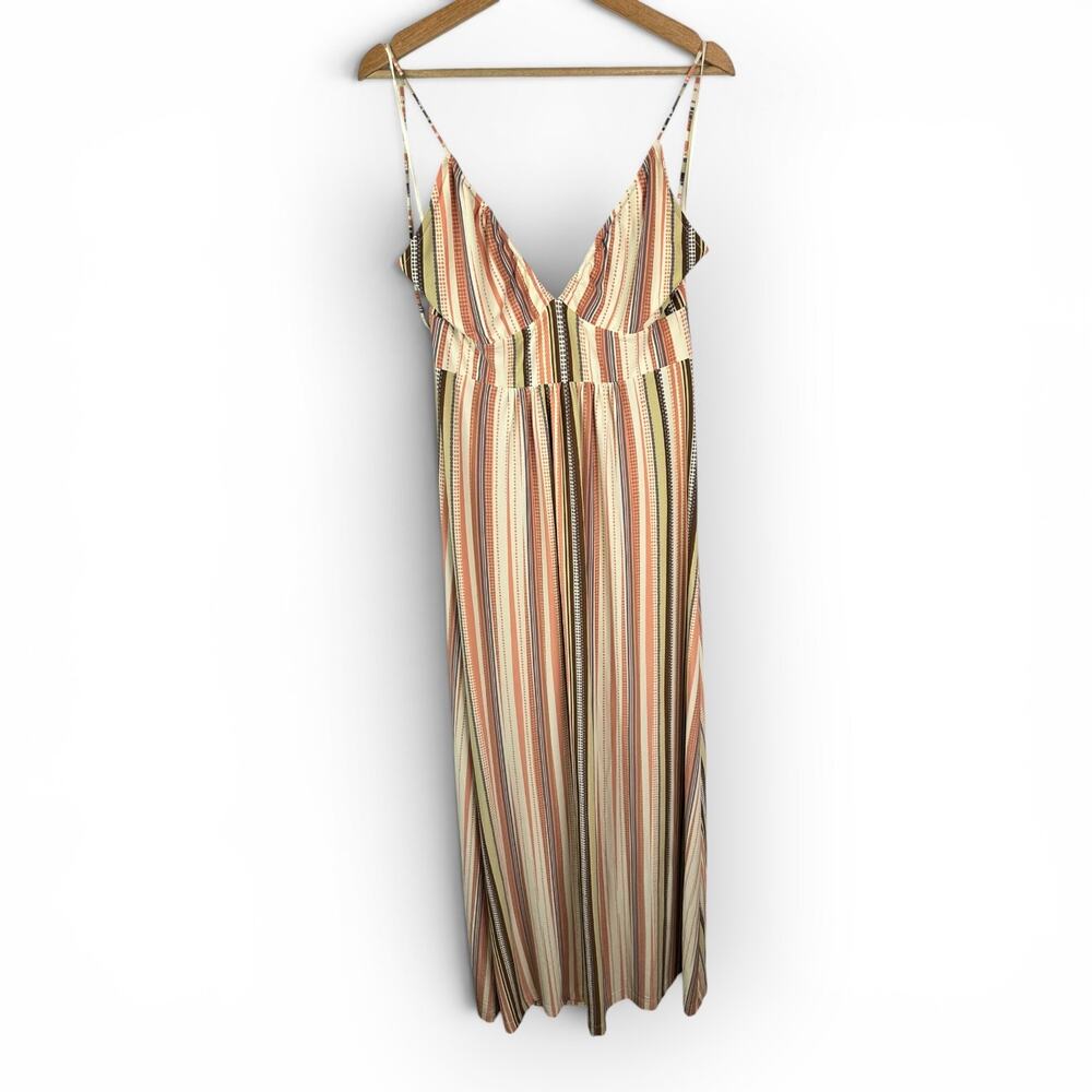 To The Max Striped Maxi Dress Womens Large Boho Y2K Beachy Resortwear Vacation